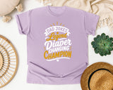 Dad Jokes Legend Diaper Changing Champion White graphic tee in Orchid