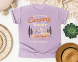 My Favorite Camping Buddy Calls Me Dad graphic tee in Orchid