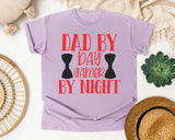 Dad By Day Gamer By Night White 3 graphic tee in Orchid