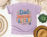 Dad Makes Life Better Grey graphic tee in Orchid