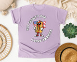 Hot Diggity Dog I Love America graphic tee in Orchid