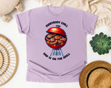 Everybody Chill Dad Is On The Grill Brown graphic tee in Orchid