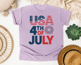 USA 4th Of July Navy graphic tee in Orchid