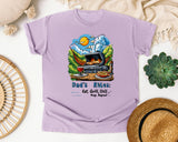 Dad's Rules Eat Grill Chill Nap Repeat Grey graphic tee in Orchid