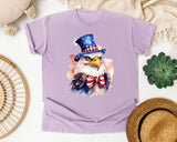 Eagle In Patriotic Hat graphic tee in Orchid