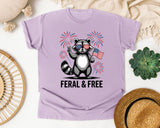 Feral And Free Grey 2 graphic tee in Orchid
