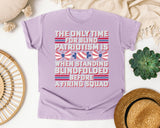Blind Patriotism graphic tee in Orchid