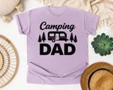 Camping Dad White graphic tee in Orchid