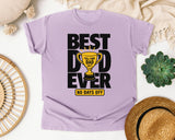 Best Dad Ever No Days Off White 2 graphic tee in Orchid