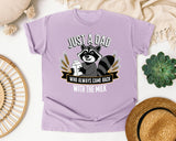 Just A Dad Who Always Came Back With The Milk Brown graphic tee in Orchid