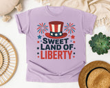 Sweet Land Of Liberty Red 4 graphic tee in Orchid