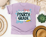 Fourth Grade Notebook Bow graphic tee in Orchid