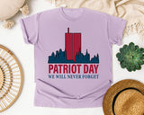 Patriot Day We Will Never Forget Red 4 graphic tee in Orchid