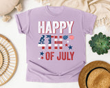 Happy 4th Of July White graphic tee in Orchid