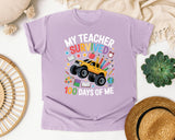 My Teacher Survived 100 Days Of Me Truck graphic tee in Orchid