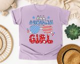All American Girl Grey graphic tee in Orchid