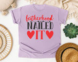 Fatherhood Nailed It White 3 graphic tee in Orchid
