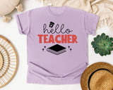 Hello Teacher Books graphic tee in Orchid