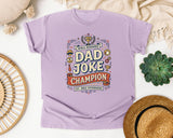 World Renowned Dad Joke Champion graphic tee in Orchid