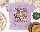 Bruh We Back Pencil graphic tee in Orchid