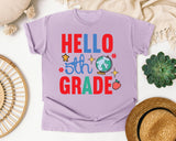 Hello 5th Grade Globe graphic tee in Orchid