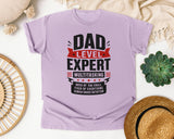 Dad Level Expert Multitasking Black graphic tee in Orchid