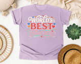 World's Best Teacher graphic tee in Orchid