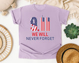 We Will Never Forget Red graphic tee in Orchid