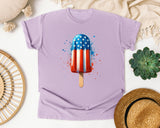 Patriotic Popsicle Red 2 graphic tee in Orchid