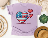 Patriotic Heart Character graphic tee in Orchid