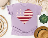 American Flag Heart Red 4 graphic tee in Orchid