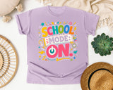School Mode On graphic tee in Orchid