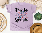 Free To Sparkle Grey graphic tee in Orchid