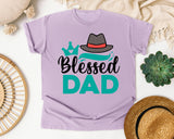 Blessed Dad White graphic tee in Orchid