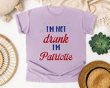 I'm Not Drunk I'm Patriotic Red graphic tee in Orchid