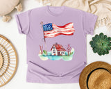 Flag Over Country House graphic tee in Orchid