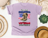 I'm A Dad Grandpa And A Veteran Nothing Scares Me Grey graphic tee in Orchid