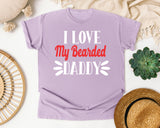 I Love My Bearded Daddy White graphic tee in Orchid