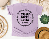 You Got This Test Day Black graphic tee in Orchid