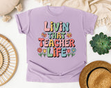Livin That Teacher Life Floral graphic tee in Orchid