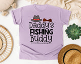 Daddy's Fishing Buddy graphic tee in Orchid