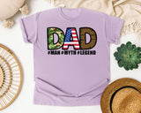 Dad Man Myth Legend Brown 2 graphic tee in Orchid