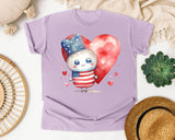 Patriotic Kid With Heart graphic tee in Orchid