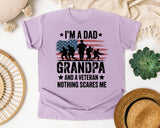I'm A Dad Grandpa And A Veteran Nothing Scares Me Black graphic tee in Orchid
