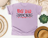 My Dad Rocks Pink graphic tee in Orchid