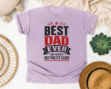 Best Dad Ever Not Perfect But Pretty Close Black graphic tee in Orchid
