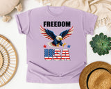 Freedom USA Grey graphic tee in Orchid