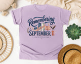 Remembering September 11 graphic tee in Orchid