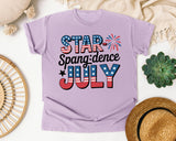 Star Spangled July Grey 2 graphic tee in Orchid