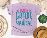 Tenth Grade Is Magical Script graphic tee in Orchid